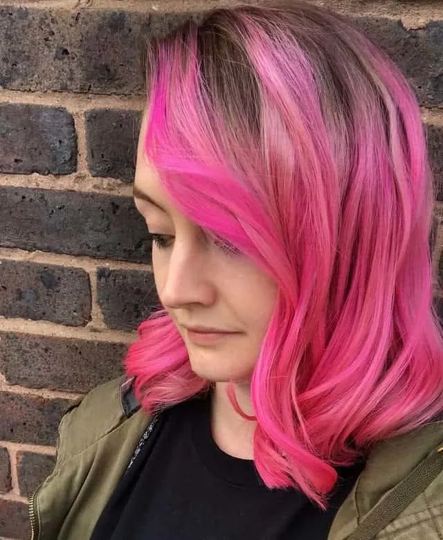 pink ombre medium hair