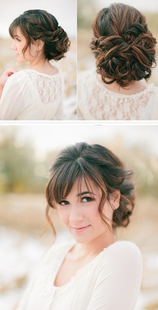 Medium Length Updo Hairstyles With Bangs
