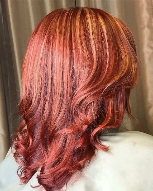 medium length red wavy hair