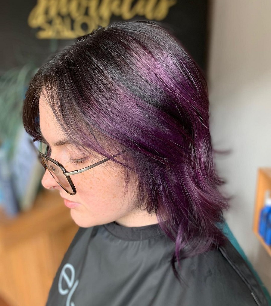 medium purple balayage hair