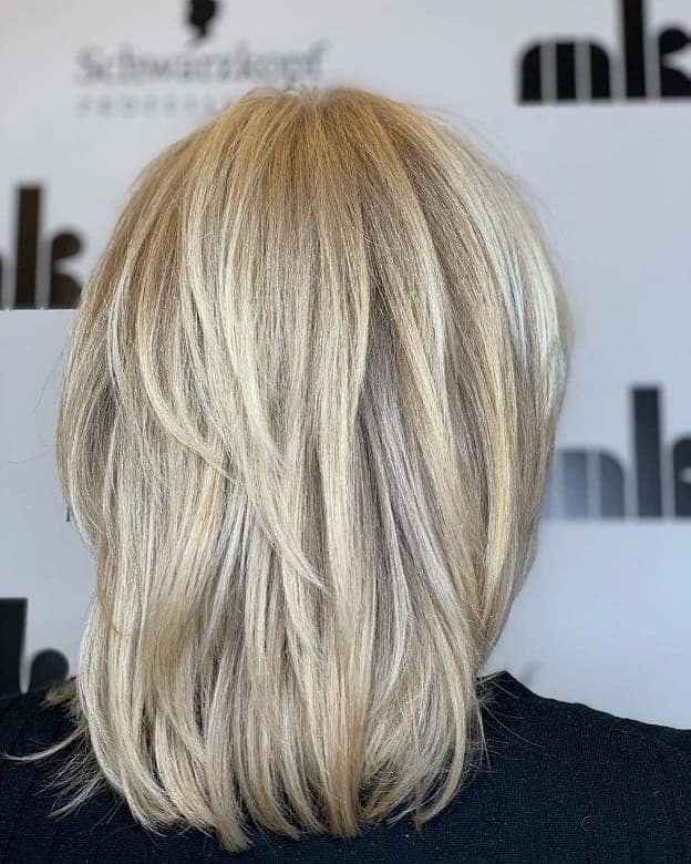 shag haircut on medium length hair