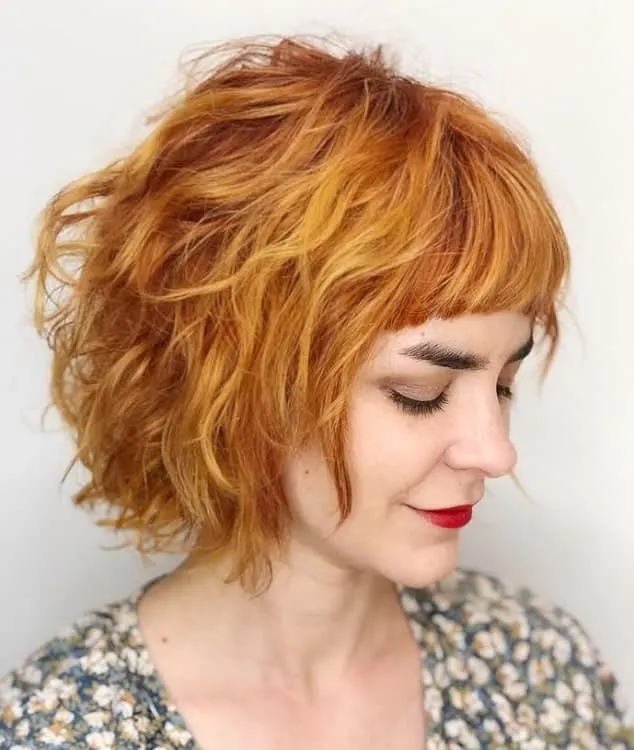 Shaggy Medium Bob Haircut