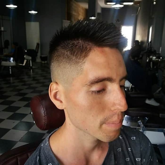 Mid Taper Skin Fade with Spiky Top