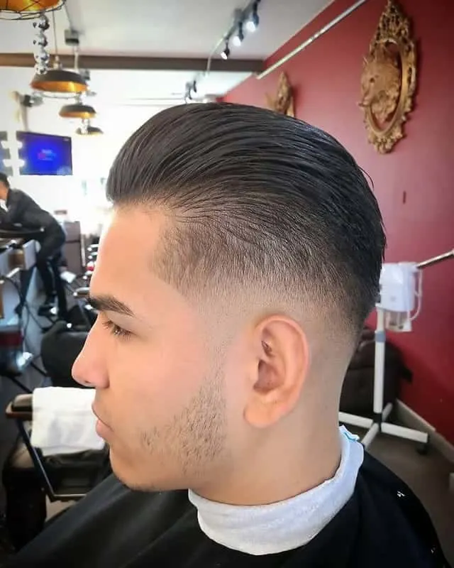 Long Comb Over with Mid Skin Fade