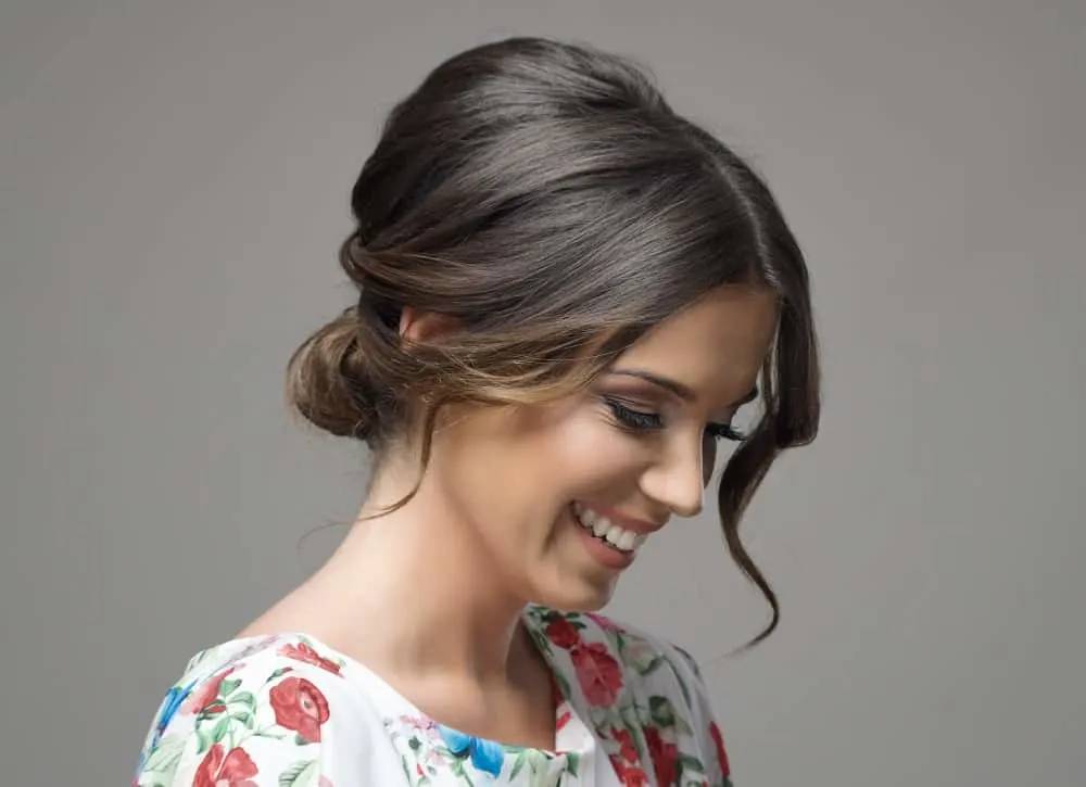 medium updo with centre part