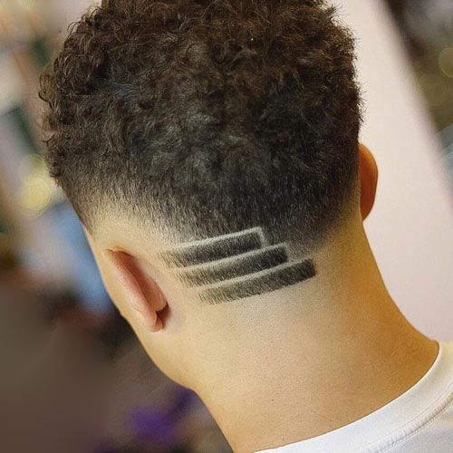 Staircase shaved design on the Back of the Head