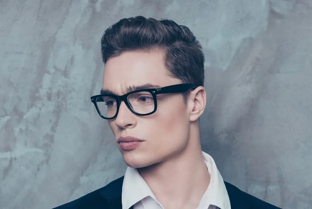 men's 1920s hairstyle with glasses