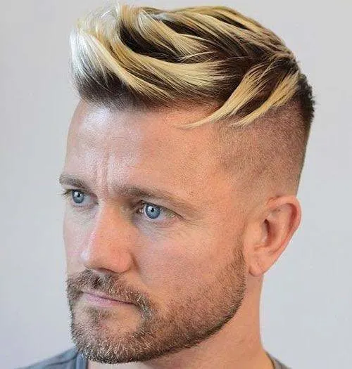 short blonde hair with skin fade