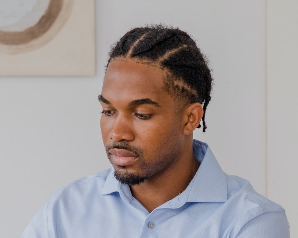 men's braids with taper fade