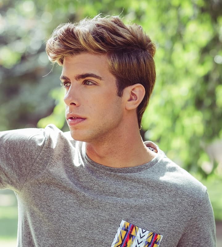 men's brown hair with blonde highlights