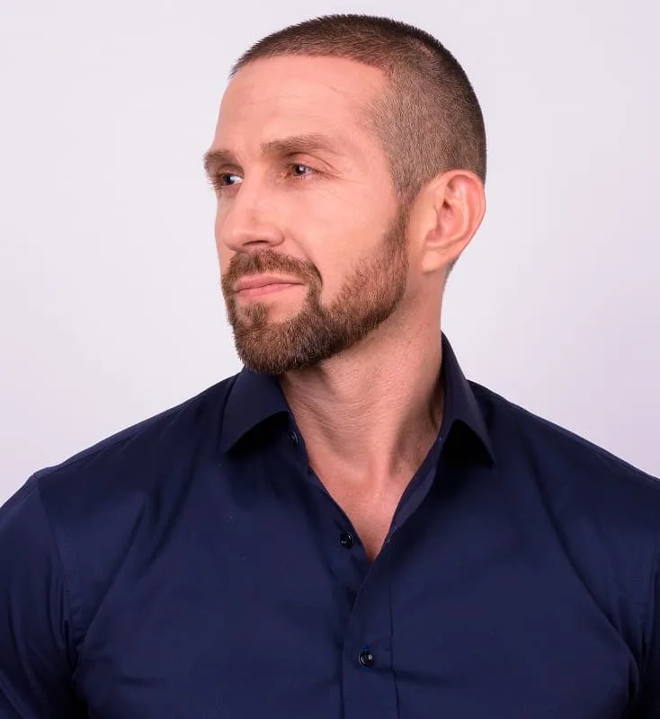 men's buzz cut with beard