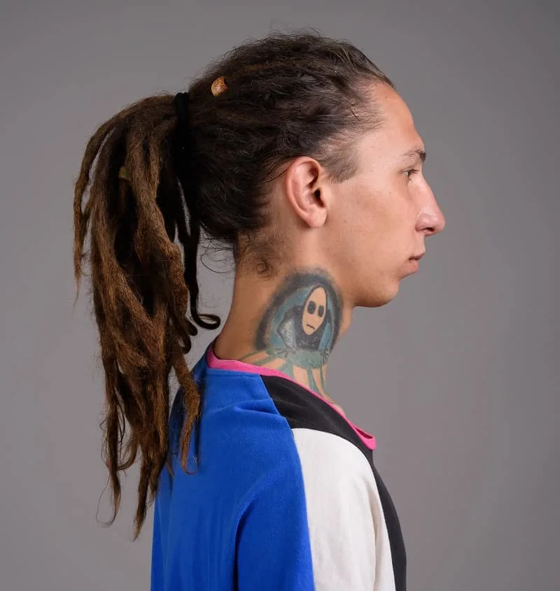 men's dreaded ponytail