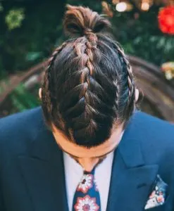 men's french braid with highlight