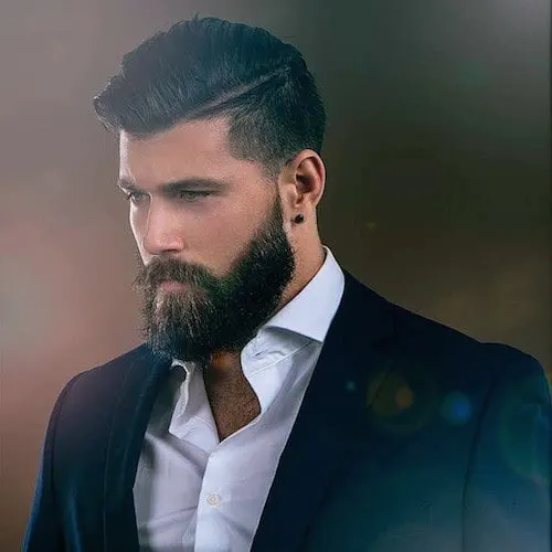 hairstyle for full beard