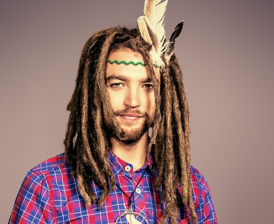 Mens Hippie Hairstyle With Dreadlocks 