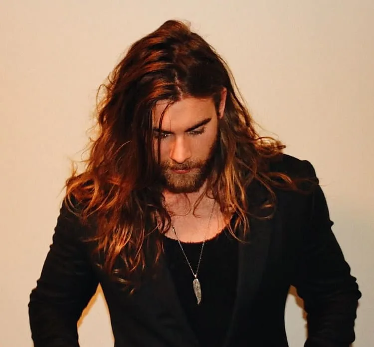 mens long hair highlights