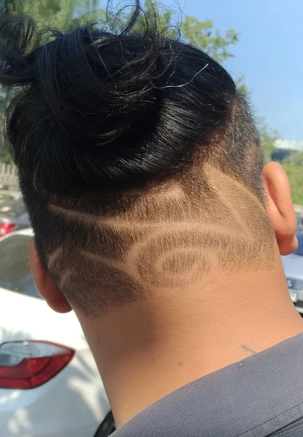 men's long hair with undercut design