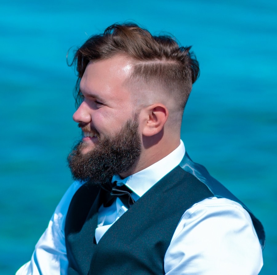 men's long on top short on sides hairstyle for wedding