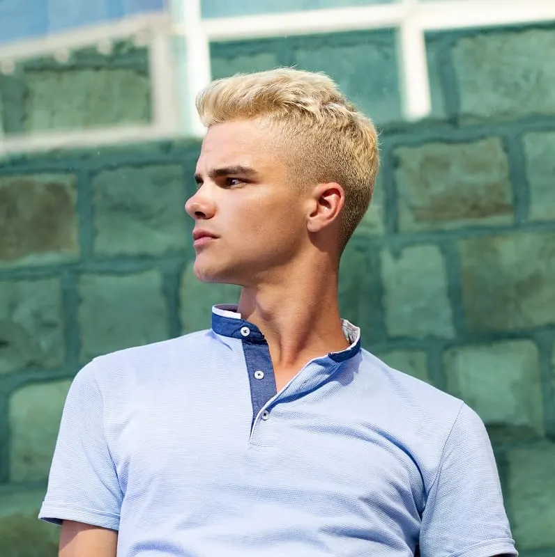 men's long top with short sides hairstyle