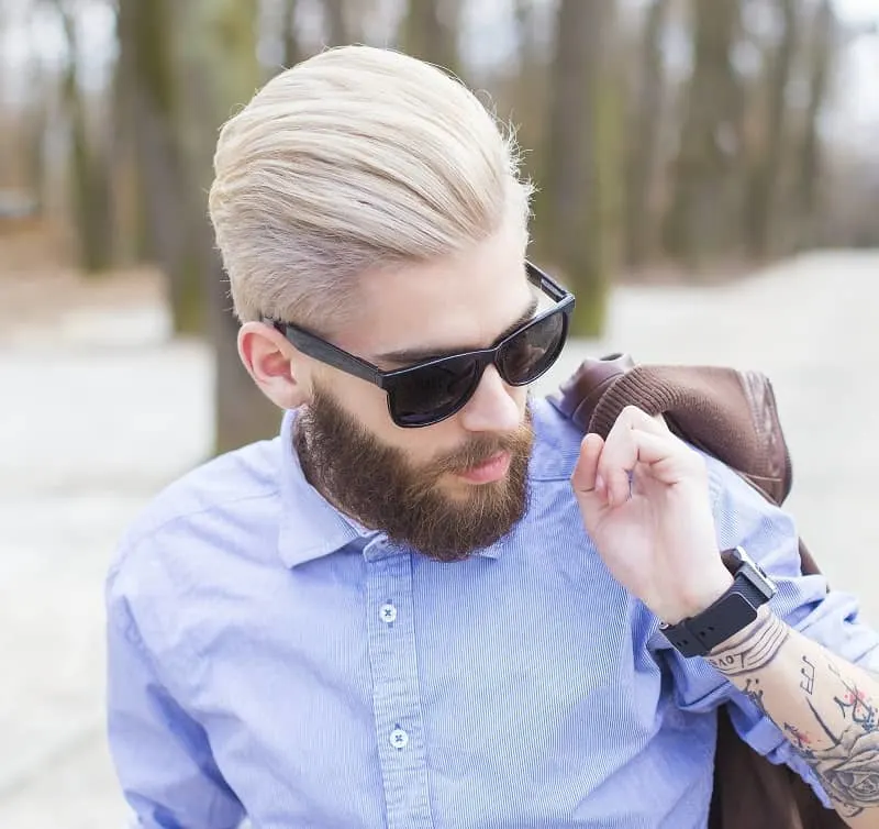 men's platinum grey hairstyle