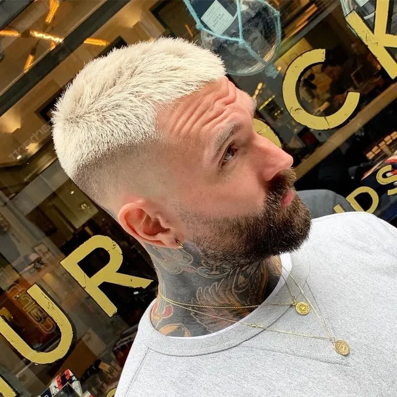 men's platinum hair with fade