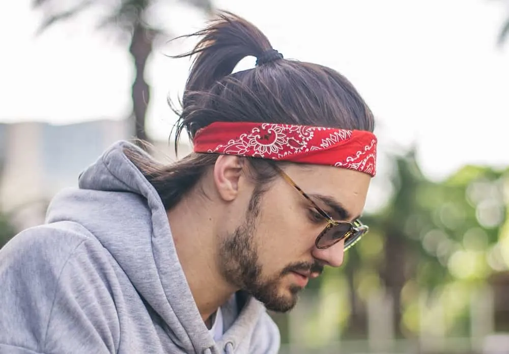 men's ponytail with headband