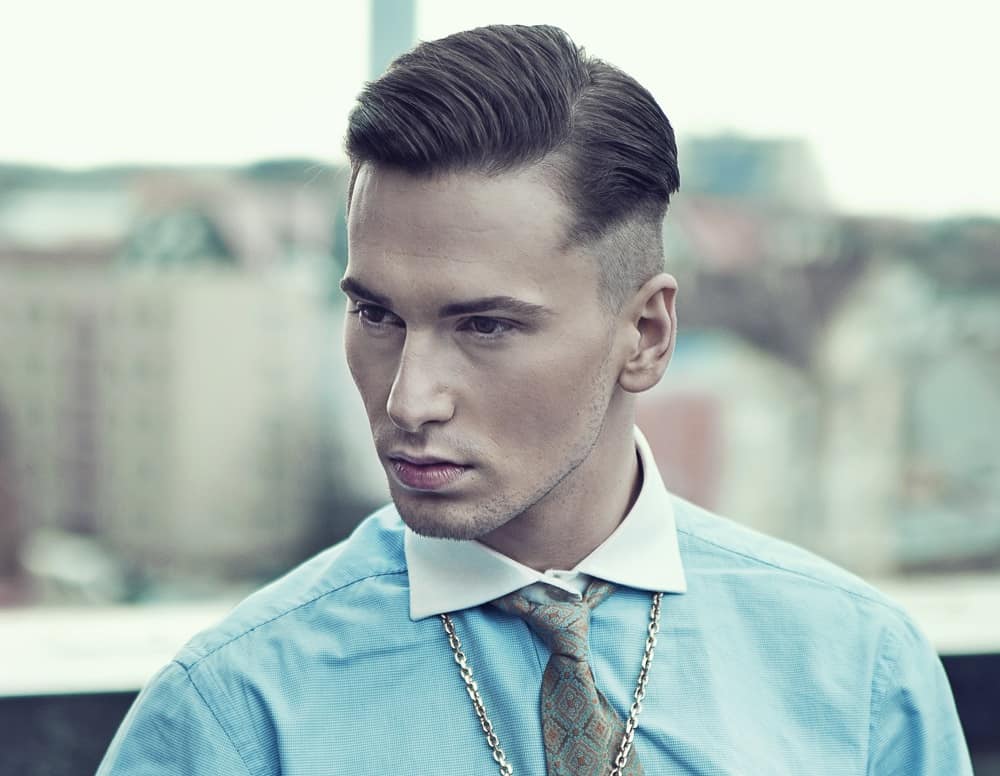 men's short hair with side part