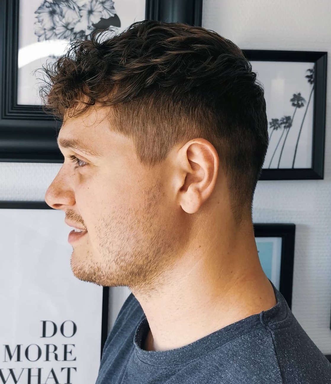 short wavy hair undercut hairstyle for men