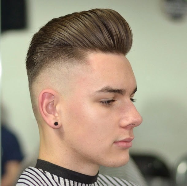 men's pompadour with straight hair