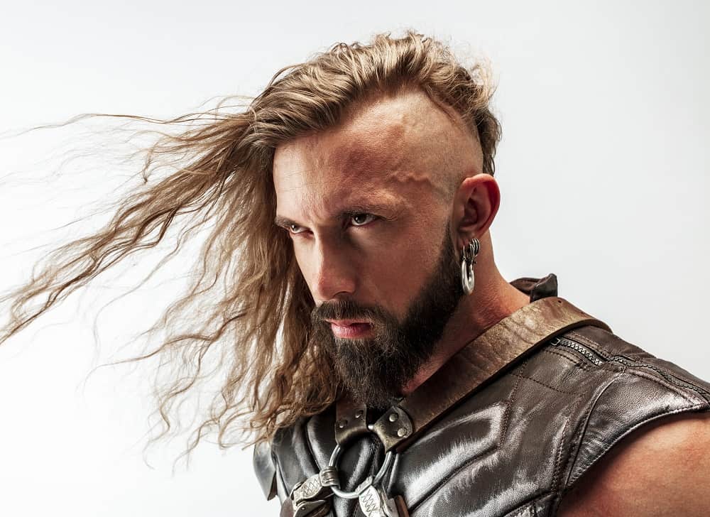 men's viking hair with shaved sides