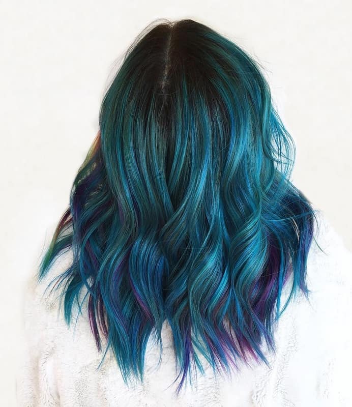 mermaid blue and purple hair
