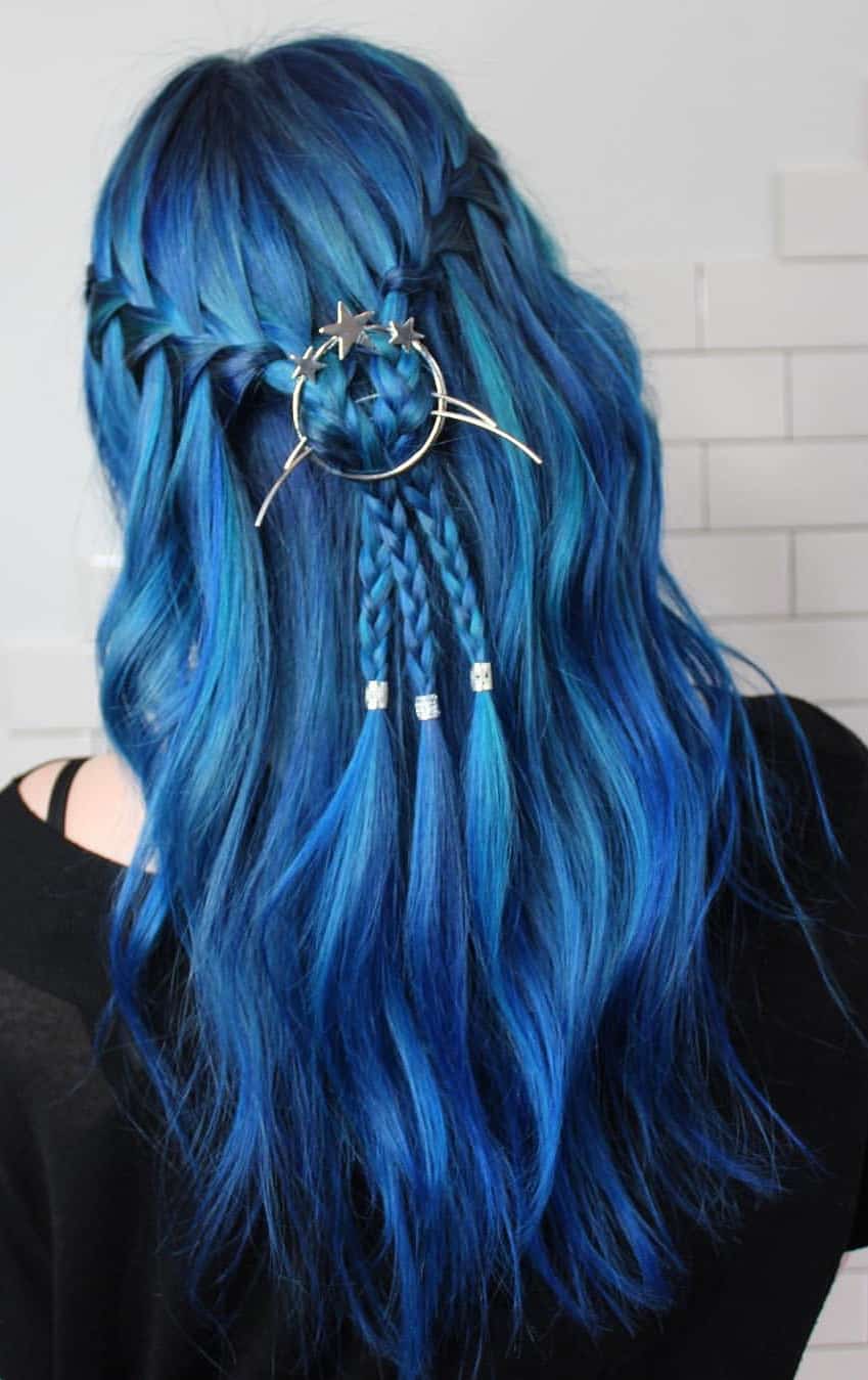 Bright Blue mermaid Hair and Perfect Plaits