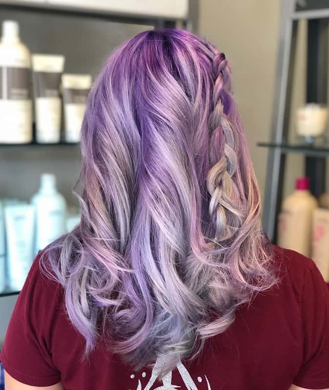 mermaid silver purple hairstyle