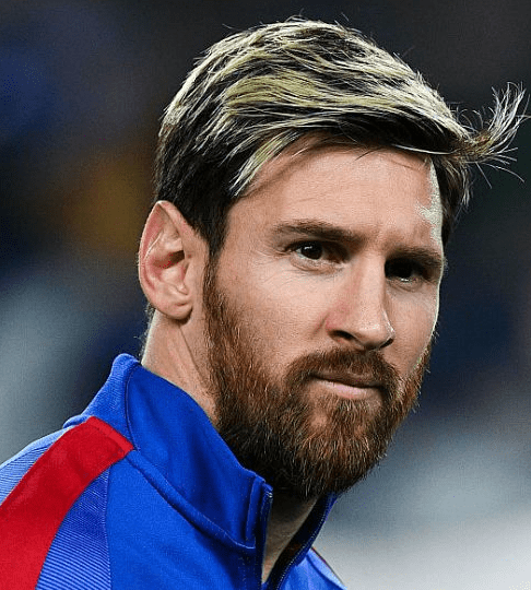 In pictures Mr Blond Lionel Messi trains with new hairdo