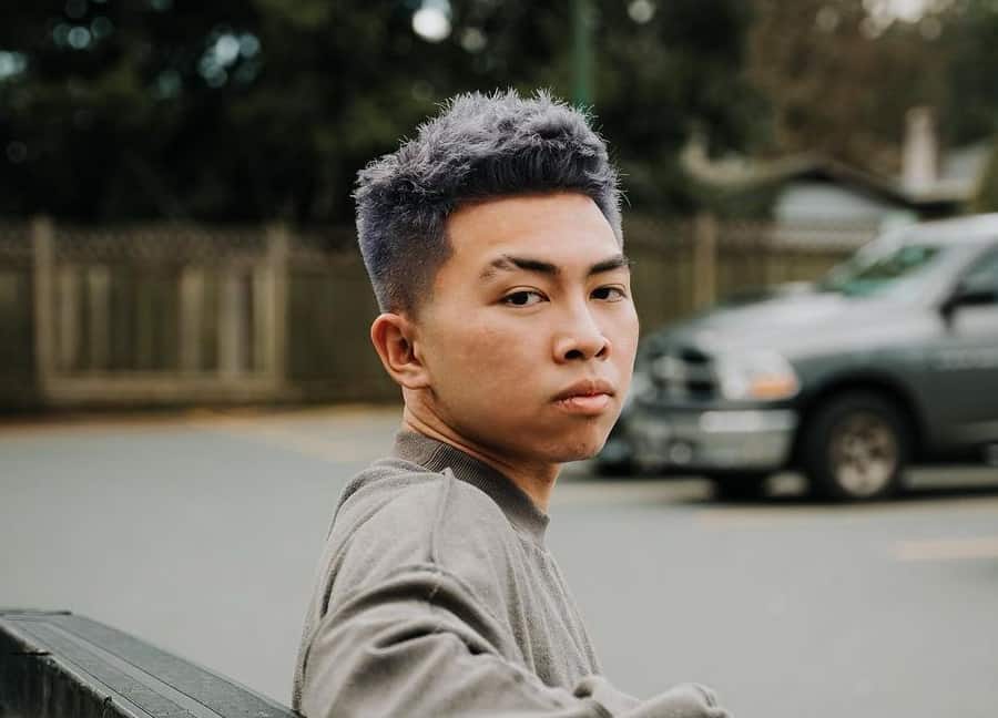 messy comb over haircut for asian men