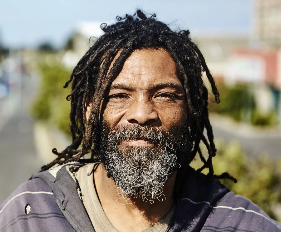 messy dreadlocks for older black men