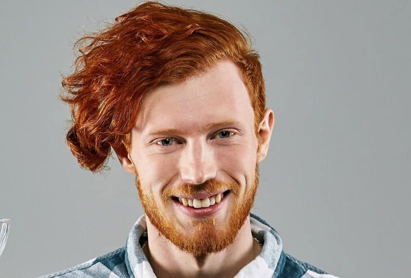 messy ginger red hair for men