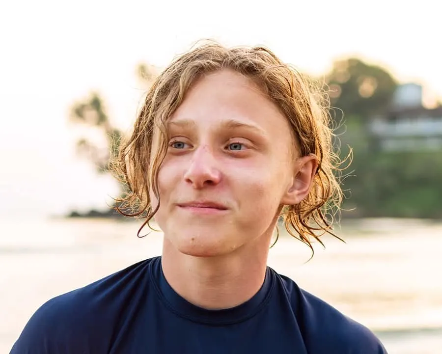 messy haircut for surfer boys