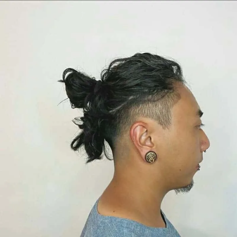 messy man bun with undercut