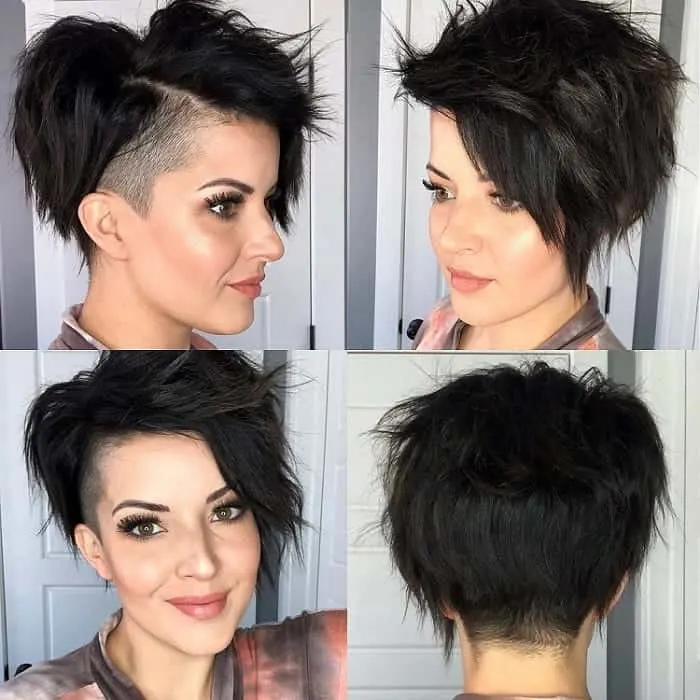 Side-Shave Messy Pixie Cut