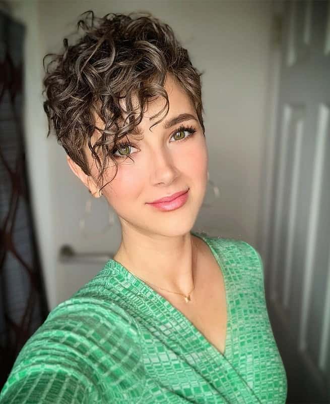 curly messy pixie cut for women