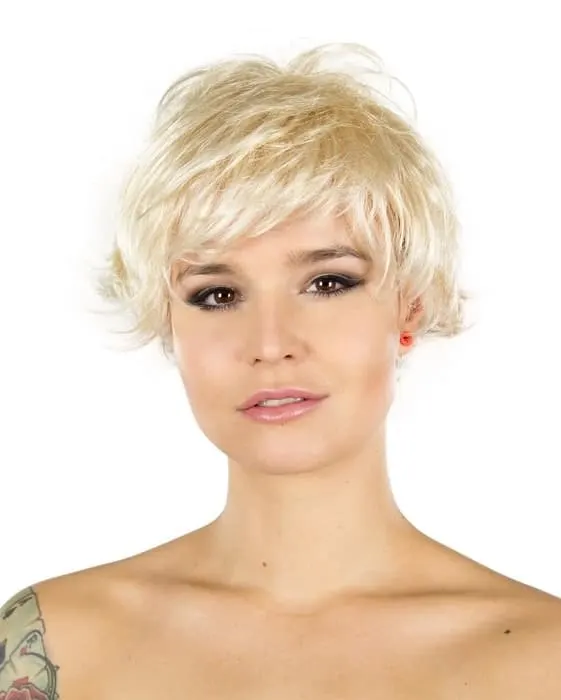 blonde messy pixie