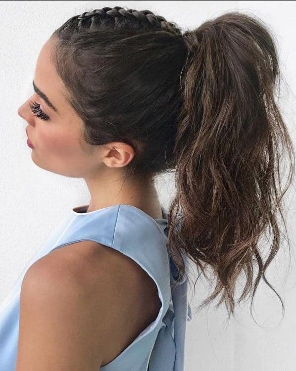 messy ponytail with single braid