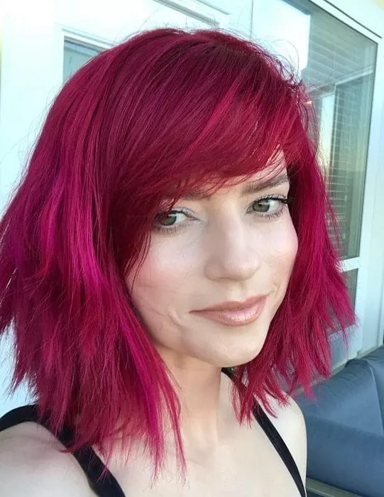 short pink messy hair