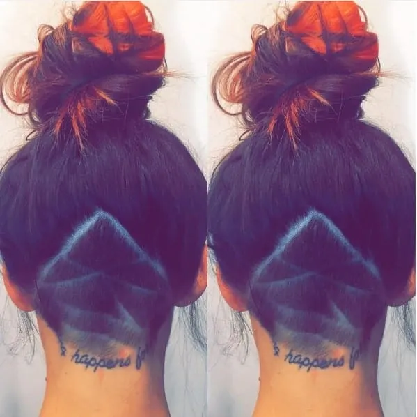 messy top knot with undercut