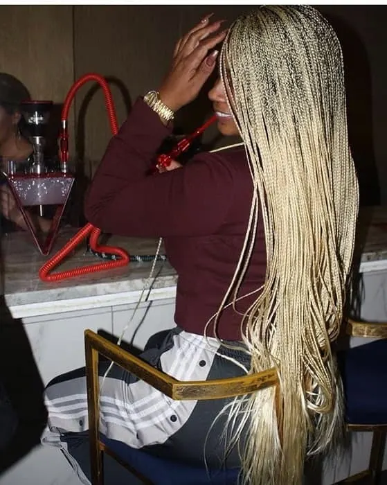 Long Micro Blonde Box Braids