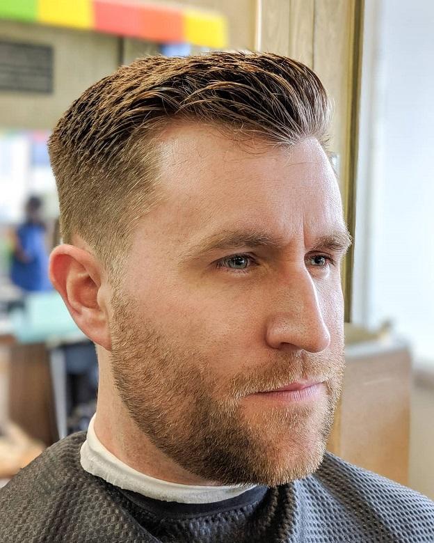 Ivy League Comb Over Mid Fade