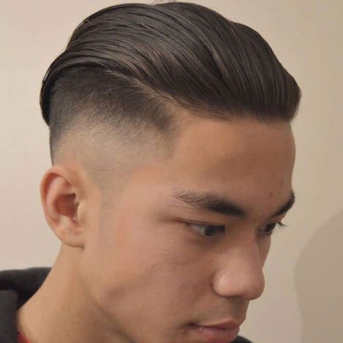 Slick back mid taper fade