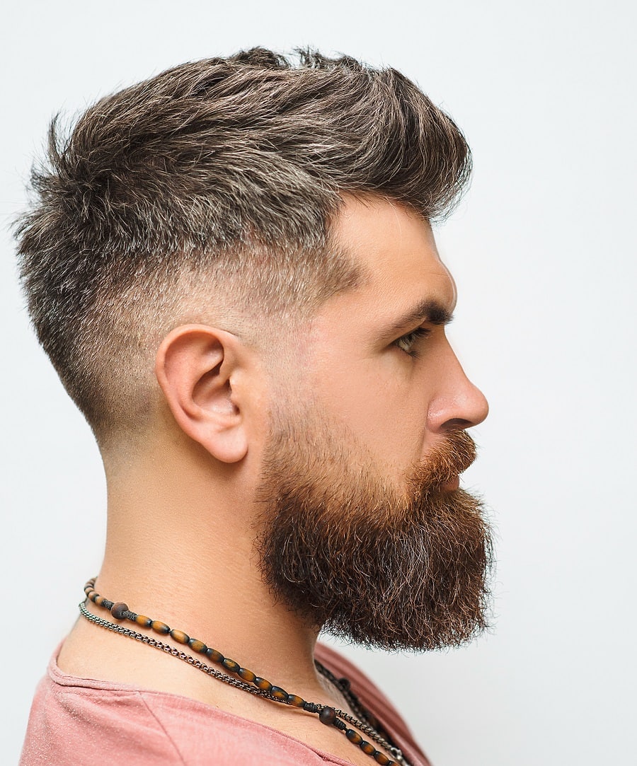 mid taper fade with beard