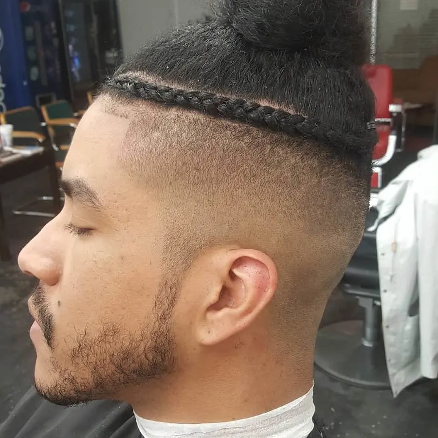 mid taper fade with braids